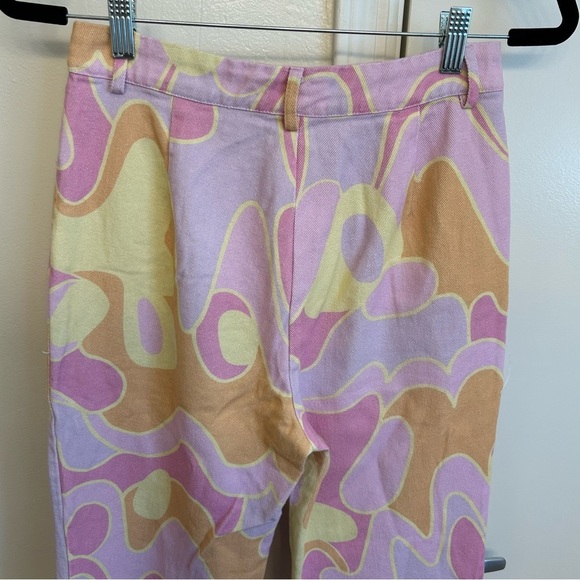 Peppermayo x Dolls Kill Psychedelic Print Keep Your Heart Pants Size 6 Y2K Retro - Picture 8 of 13